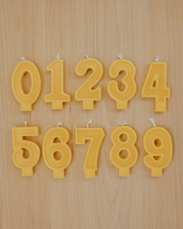 Beeswax Birthday Number Candle - Wild Creek Co