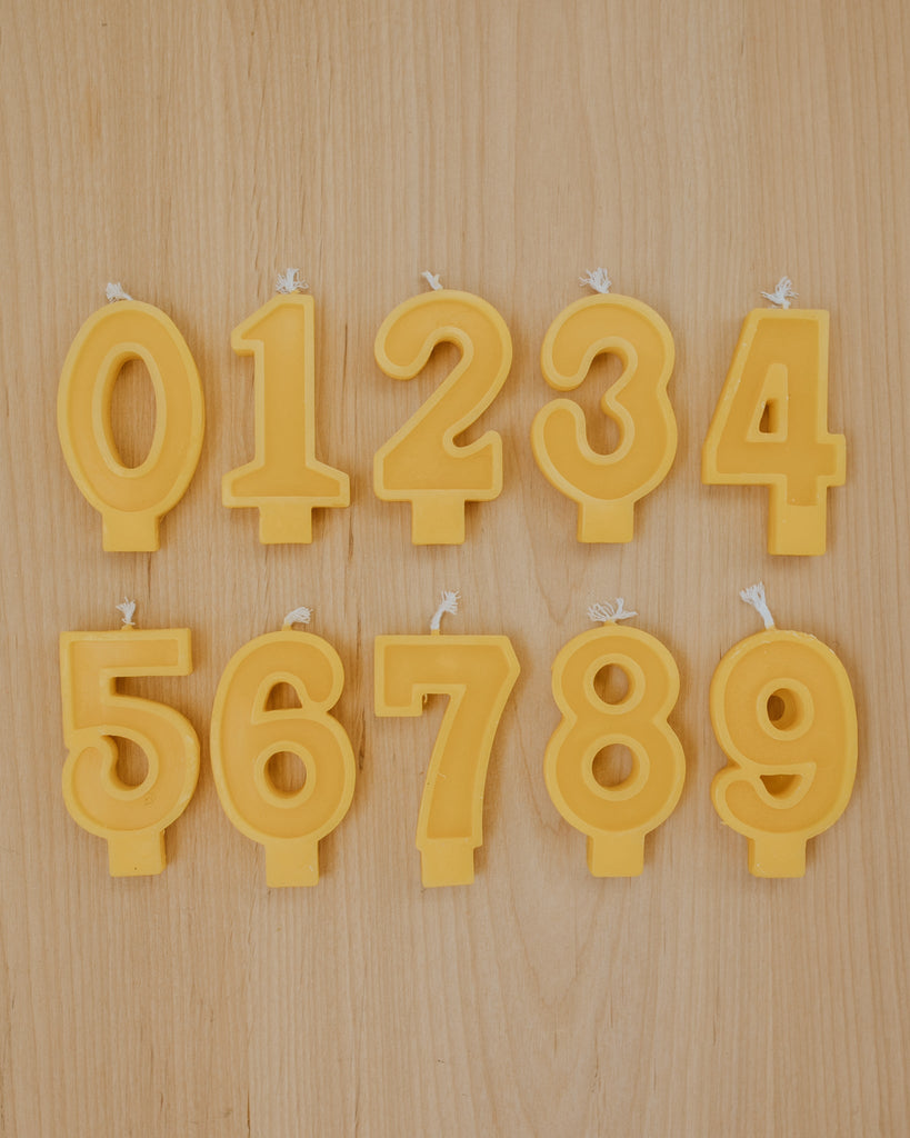 Beeswax Birthday Number Candle - Wild Creek Co