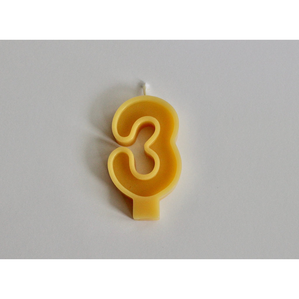 Beeswax Birthday Number Candle - Wild Creek Co