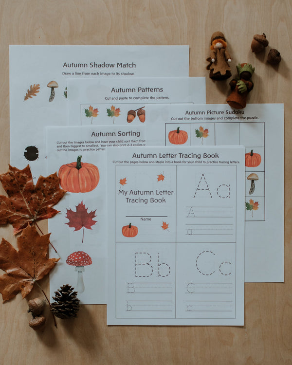 Preschool + Kindergarten Autumn Activity Pack Printable - Wild Creek Co