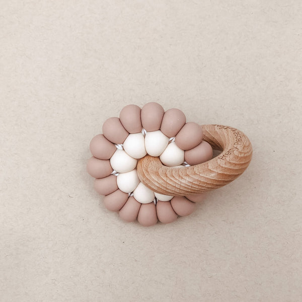 Reed Silicone + Wood Teether in Mahogany Rose - Wild Creek Co