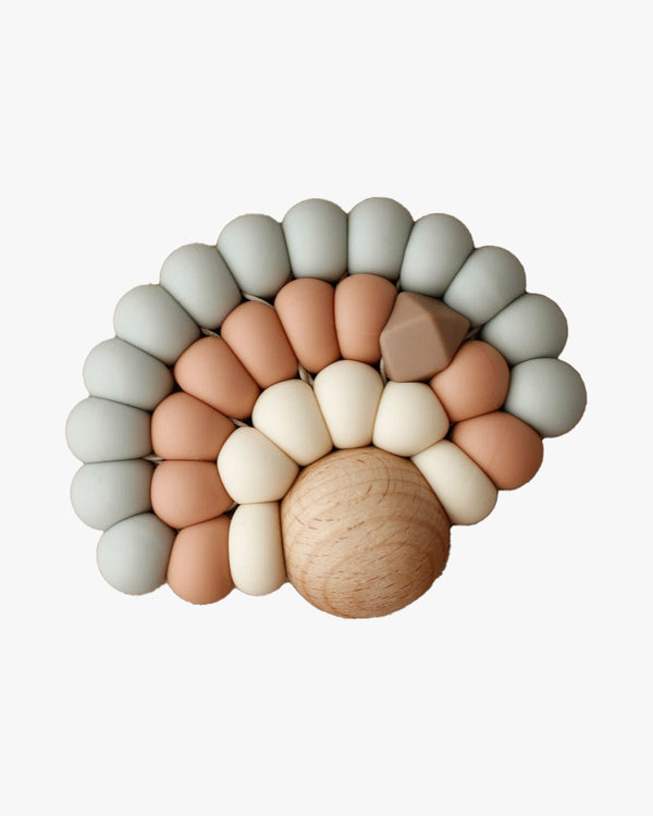 Silicone + Wood Rainbow Teether - Soft Sage - Wild Creek Co