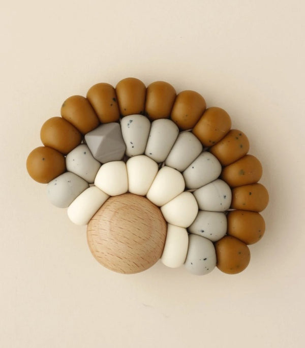 Silicone + Wood Rainbow Teether - Speckle - Wild Creek Co