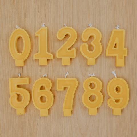 Beeswax Birthday Number Candle - Wild Creek Co