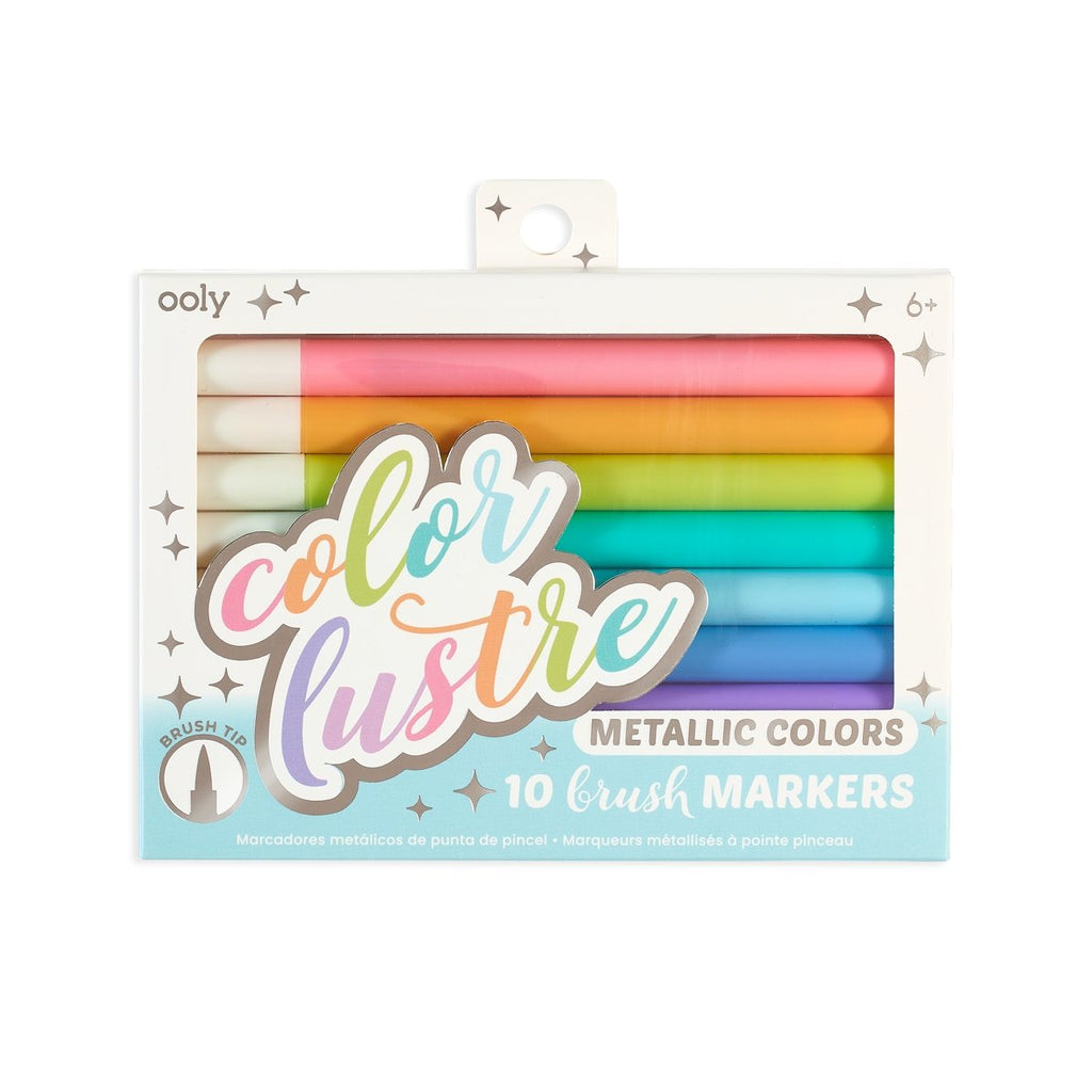 Color Lustre Metallic Brush Markers - Set of 10 - Wild Creek Co