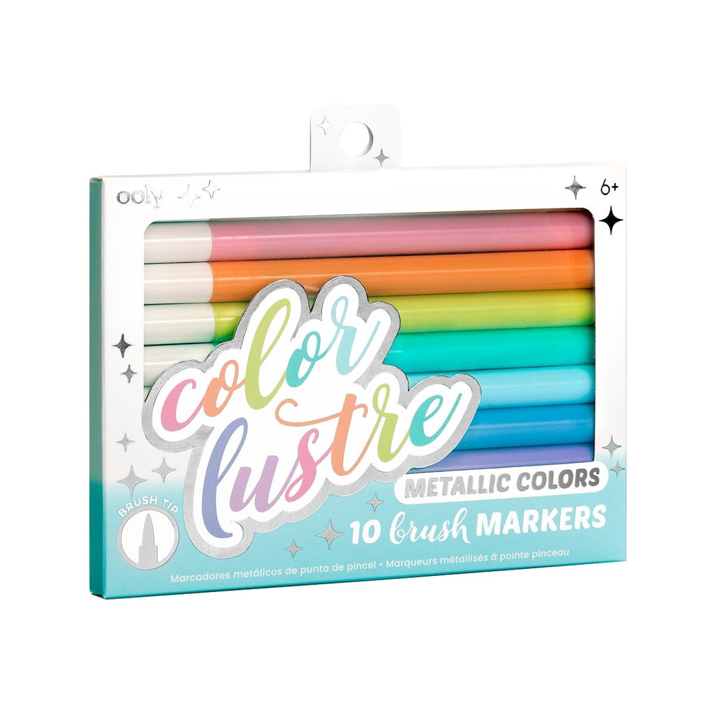 Color Lustre Metallic Brush Markers - Set of 10 - Wild Creek Co