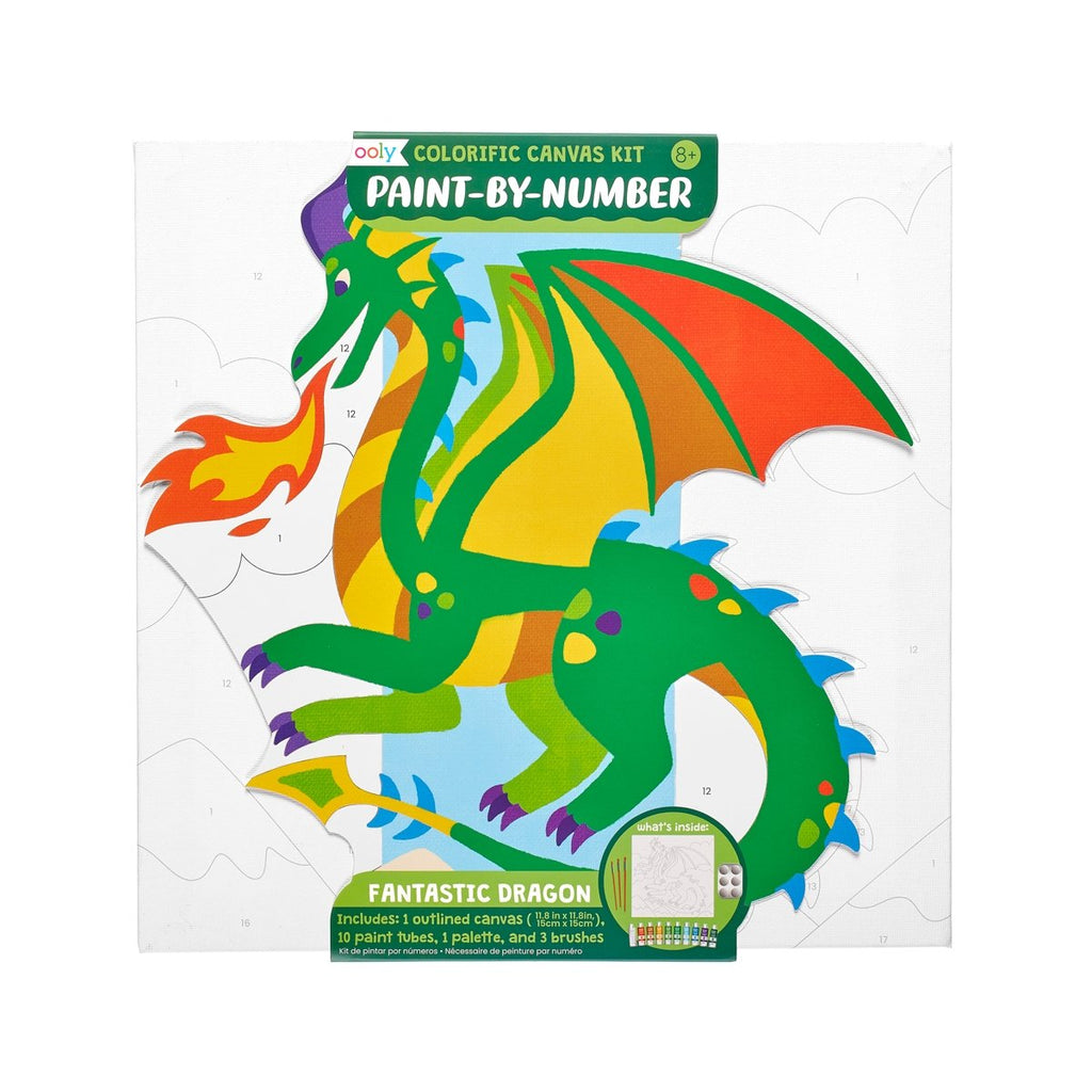 Colorific Canvas Paint by Number Kit - Fantastic Dragon - Wild Creek Co
