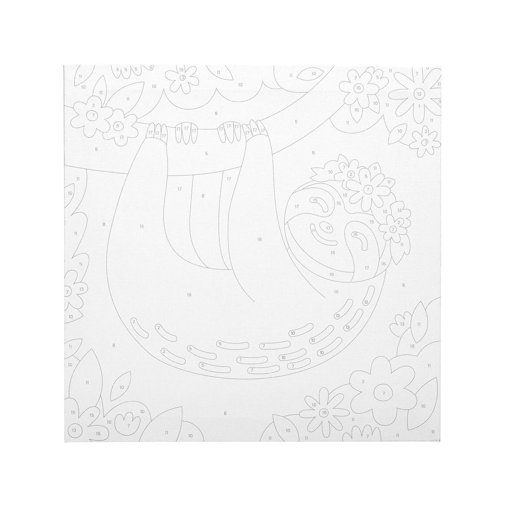 Colorific Canvas Paint by Number Kit - Happy Sloth - Wild Creek Co