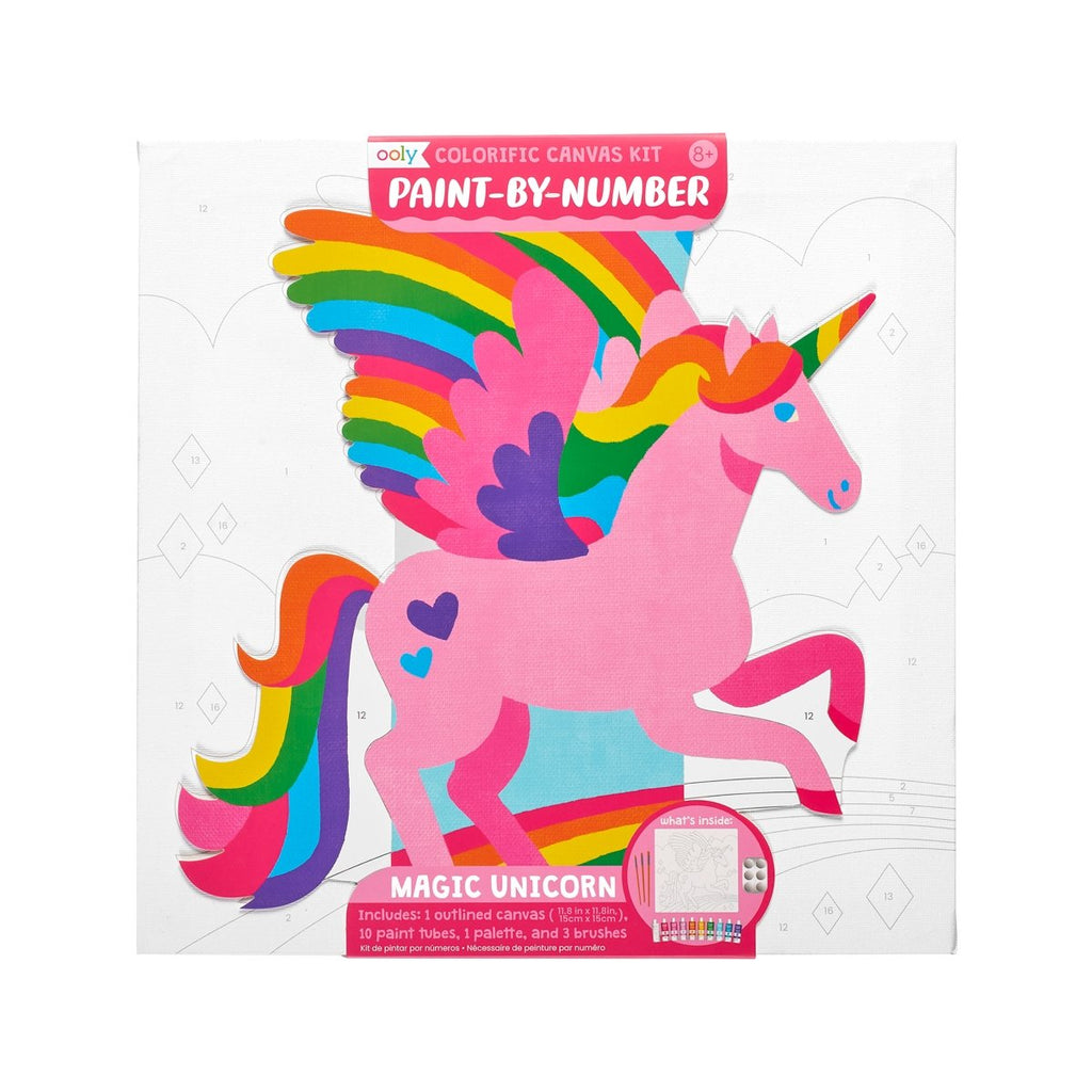 Colorific Canvas Paint by Number Kit - Magic Unicorn - Wild Creek Co