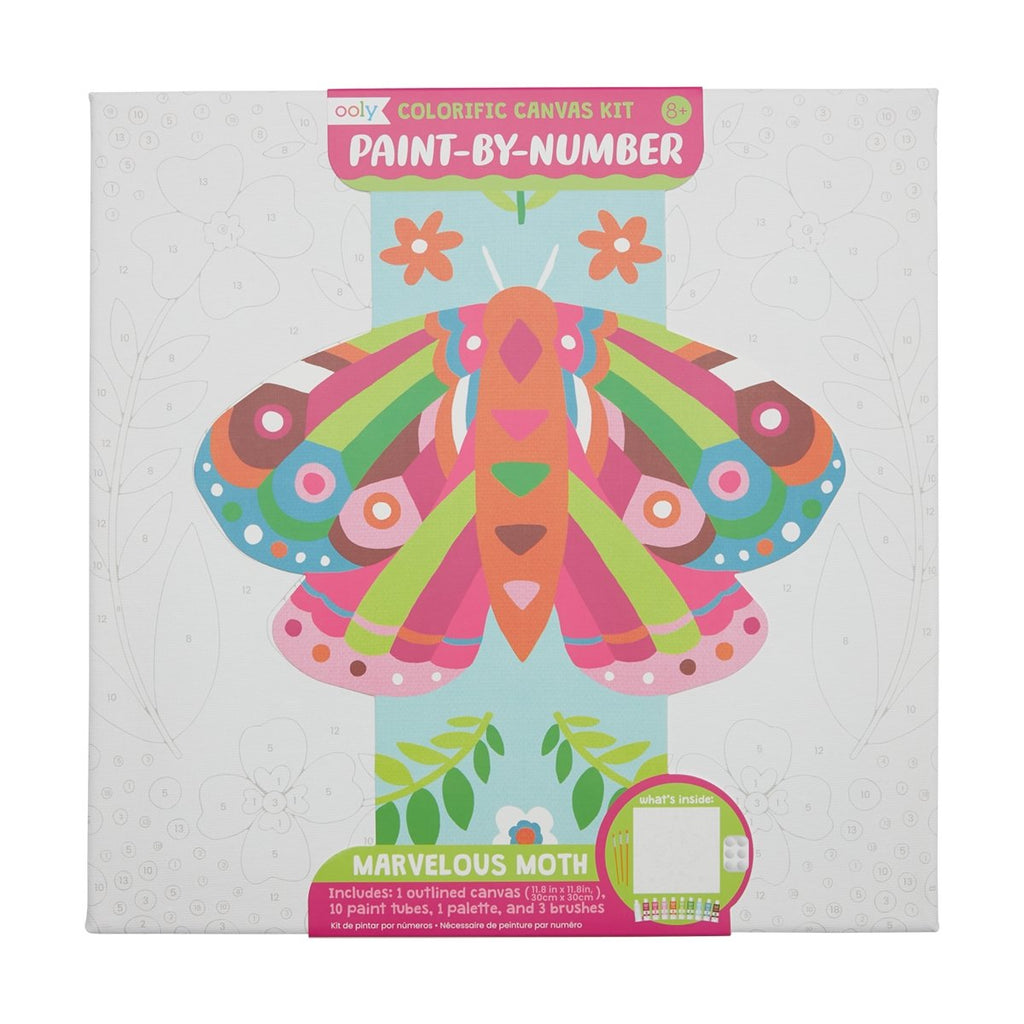 Colorific Canvas Paint By Number Kit - Marvelous Moth - Wild Creek Co