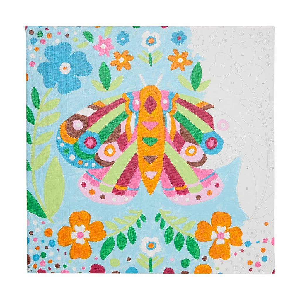Colorific Canvas Paint By Number Kit - Marvelous Moth - Wild Creek Co