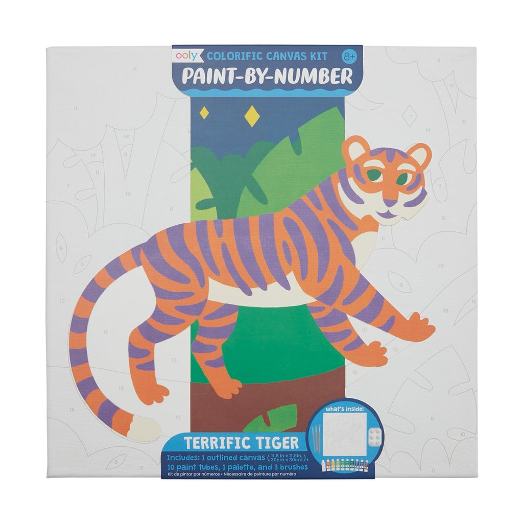 Colorific Canvas Paint By Number Kit - Terrific Tiger - Wild Creek Co