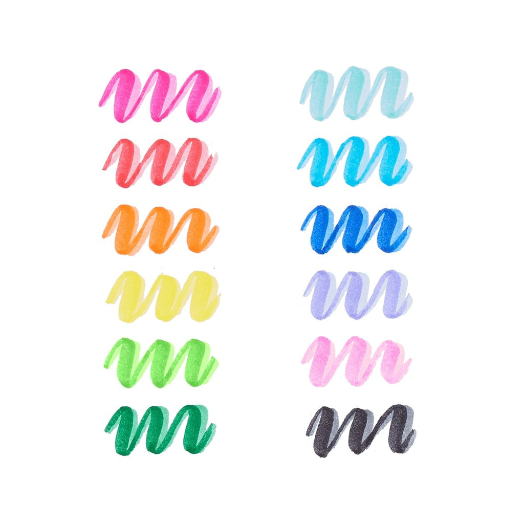 Dual Tone Double Ended Brush Marker - set of 12/24 colors - Wild Creek Co