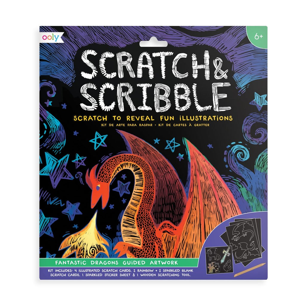 Fantastic Dragon Scratch and Scribble Scratch Art Kit - Wild Creek Co