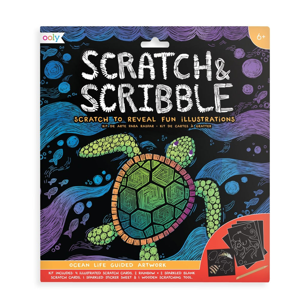 Ocean Life Scratch and Scribble Scratch Art Kit - Wild Creek Co