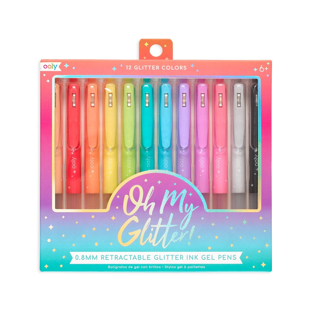 Oh My Glitter! Retractable Gel Pens - Set of 12 - Wild Creek Co