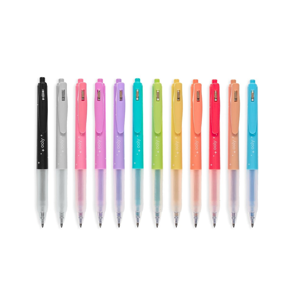 Oh My Glitter! Retractable Gel Pens - Set of 12 - Wild Creek Co