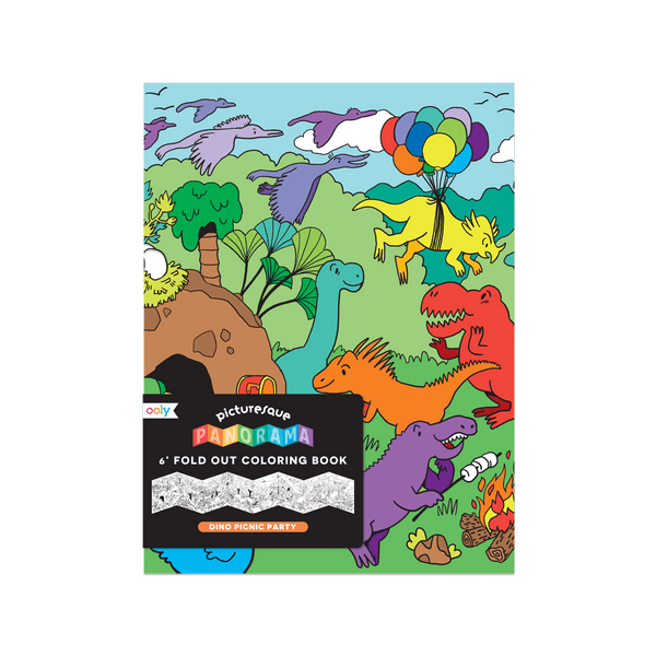 Picturesque Panorama Coloring Book - Dino Picnic Party - Wild Creek Co
