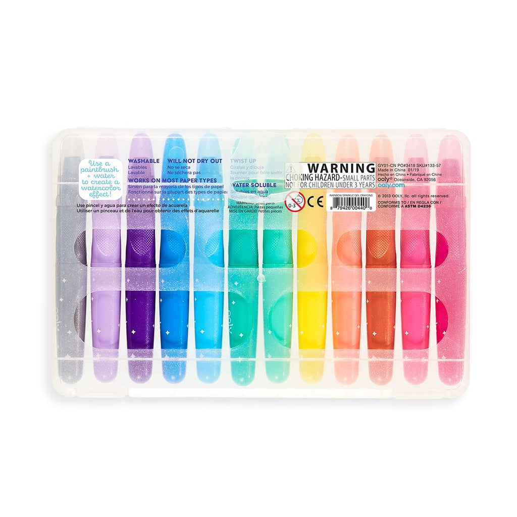 Rainbow Sparkle Watercolor Gel Crayons - Wild Creek Co