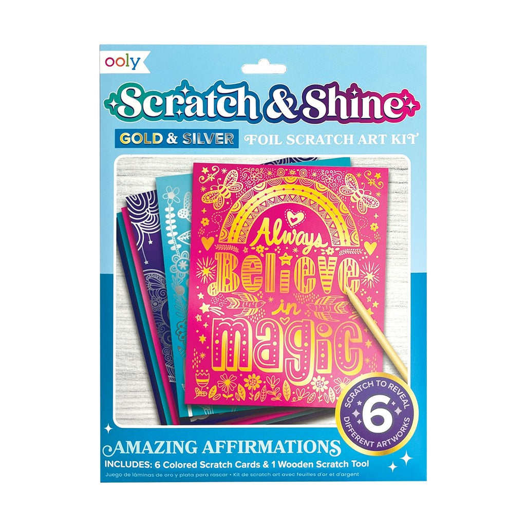 Scratch and Shine Foil Scratch Art Kit - Amazing Affirmations - Wild Creek Co