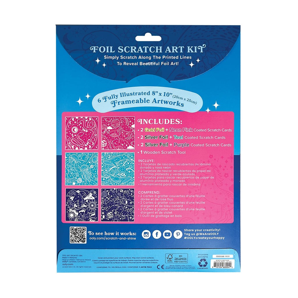 Scratch and Shine Foil Scratch Art Kit - Celestial Skies - Wild Creek Co